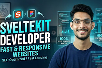 convert figma, PSD, or xd to a high performance sveltekit website