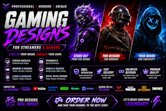 design professional gaming stream overlays and esports graphics