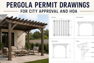 design pergola permit drawings for city approval and hoa