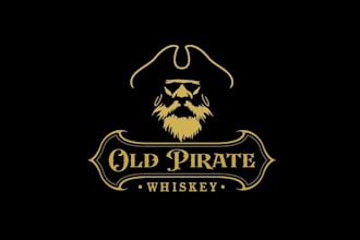 design aesthetics ideal old pirate whiskey logo