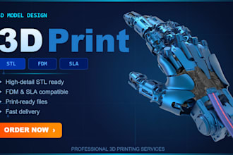 create 3d model for 3d printing, stl file for fdm and sla
