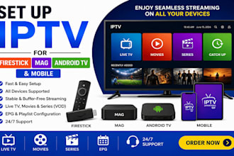 setup iptv for firestick, mag, android tv and mobile app