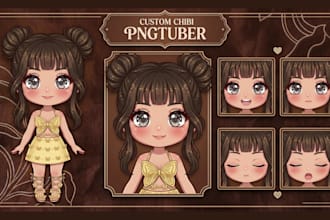 draw pngtuber model in chibi style vtuber for streaming obs