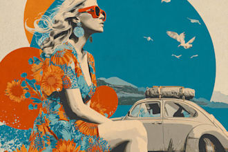 make vintage retro poster illustration