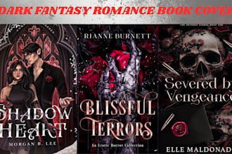 design dark romance book cover, gothic mafia romance, romantasy ebook cover