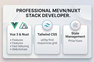 do frontend web development, HTML5 CSS tailwindcss vue js nuxt js