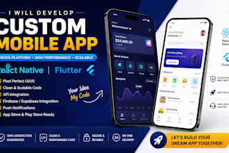 custom mobile app in IOS and android