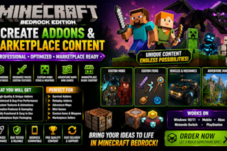 create addons and marketplace content for minecraft bedrock