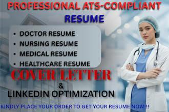 write nursing resume, medical resume, and USA healthcare CV