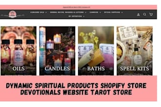 design spiritual shopify store spiritual website