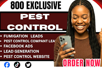 800 exclusive USA pest control leads via facebook ads for pest control companies