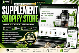 design peptide website, supplement website, nutraceutical store, peptide store
