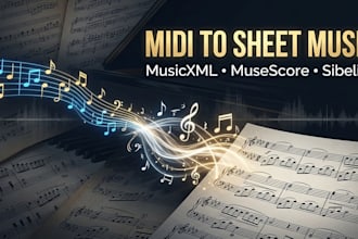 convert midi to sheet music and musicxml professionally