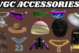 create custom roblox ugc accessories , chain, hats hair, and avatar items