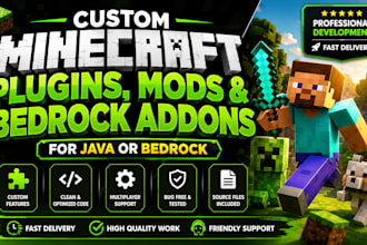 develop minecraft plugins addon and mods for java bedrock