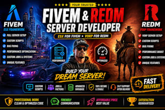 be your fivem server developer, redm server developer, redm vorp server