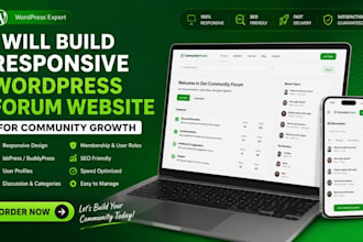 build responsive wordpress forum website for community growth