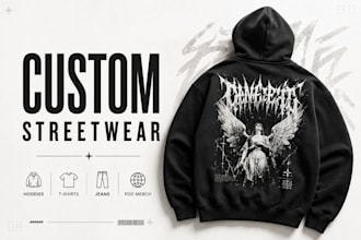 custom streetwear hoodies jeans and pod merchandise for shopify printify brands