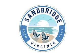 make glamorous beach community logo sand bridge virginia