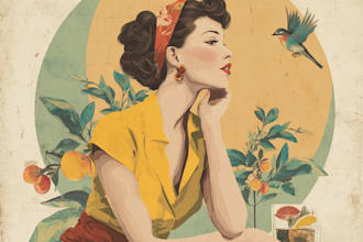 make vintage retro poster illustration