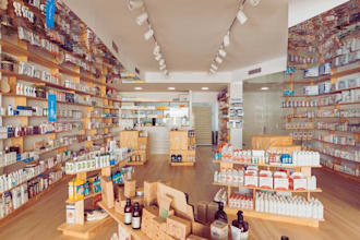design 3d pharmacy, medical store, drug shop, clinic shop, medical shop layout