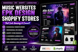 do bandzoogle website ecommerce epk design landing page shopify store redesign