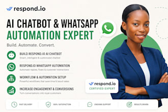 build respond io ai chatbot, respond io whatsapp automation and workflow