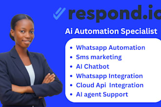 build respond io ai chatbot, respond io whatsapp automation and workflow