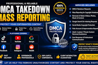 do mass reports for facebook instagram tiktok youtube reddit under dmca