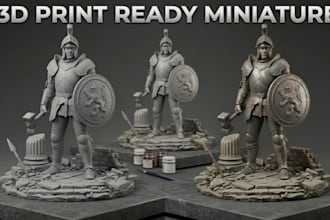 sculpt custom dnd character miniatures stl file, 3d game model for 3d printing
