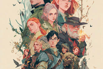 design custom dnd party portraits and group art