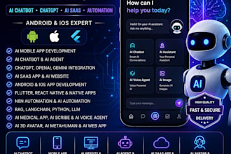 create ai app development, chatgpt, flutter and android app
