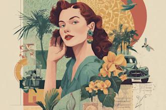 draw retro vintage style illustration