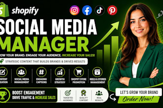be your shopify social media manager, shopify marketing, shopify virtual assista