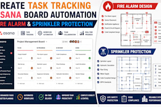 create task tracking asana board automation fire alarm sprinkler protection