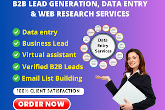 provide b2b lead generation, data entry, linkedin