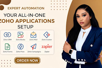 setup zoho CRM, zoho books, zoho mail, zoho creator, zoho form, flow, campaign