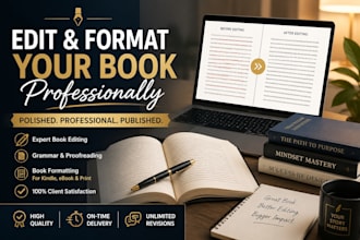 professional edit proofread and polish your book for publishing