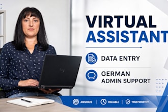 do data entry and german virtual assistant tasks
