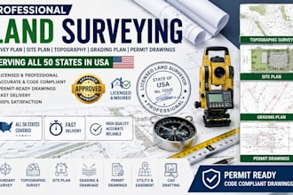 do licensed land survey site plan permit in texas florida california with stamp