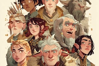 design custom dnd party portraits and group art