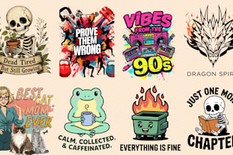 create trendy pod t shirt designs for all marketplaces