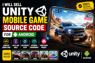 provide unity 3d mobile game source code for android