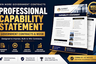 create professional capability statement for government contracts wosb