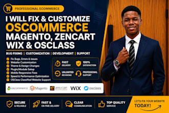 fix oscommerce magento zencart wix website bugs errors issues and website custom