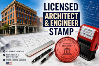 provide licensed US stamp approval for building plans