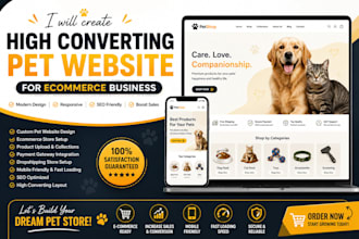 create high converting pet website for ecommerce business