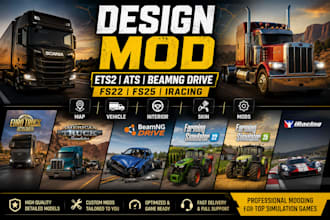 design mod ets2 ats map vehicle interior beamng drive mod skin fs22 fs25 iracing