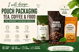 design tea, coffee pouch packaging