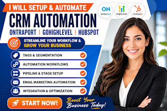 configure ontraport crm tags automation pipeline stage gohighlevel email hubspot
